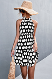sexy halter dress with neck strap and polka dots