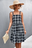 plaid stitching sling dress