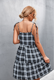 plaid stitching sling dress