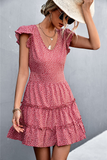 sexy V-neck flounce dress