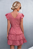 sexy V-neck flounce dress
