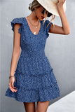 sexy V-neck flounce dress