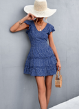 sexy V-neck flounce dress