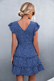 sexy V-neck flounce dress