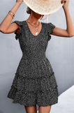 sexy V-neck flounce dress