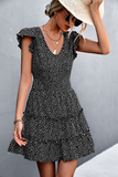 sexy V-neck flounce dress