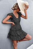 sexy V-neck flounce dress