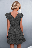 sexy V-neck flounce dress