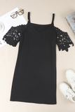 casual sling off-the-shoulder solid color dress