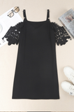 casual sling off-the-shoulder solid color dress