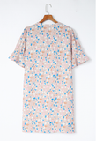 leisure personalized printed V-neck short-sleeved dress