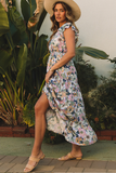 retro ruffled thin Bohemian short-sleeved dress