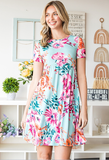 leisure hooded floral print dress