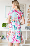 leisure hooded floral print dress