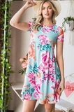 leisure hooded floral print dress