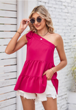 solid color diagonal shoulder strap cake layer ladies sling