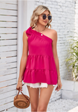 solid color diagonal shoulder strap cake layer ladies sling