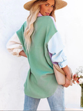 contrast stitching off-shoulder long-sleeved shirt