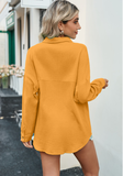 Leisure V-neck Long Sleeve Button Shirt