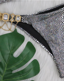 new crystal diamond chain gilded snake strap sexy bikini