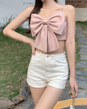 White Sophistication Bow Enchantment Top