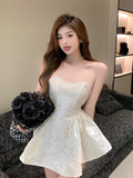 French tube top dress temperament fried street fluffy skirt