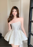 French tube top dress temperament fried street fluffy skirt