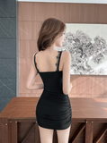 Elegant V - neck Ivory Lace Trim Bodycon Party Dress