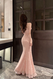 Elegant Strapless Black Lace Mermaid - Style Maxi Dress