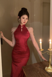 Stylish Sleeveless Black Dress with Chinese - style Cutout