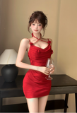 Delicate Spaghetti Strap Ivory Satin Ruched Mini Dress