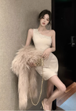 Stylish Sleeveless Creamy White Lace Mini Party Dress