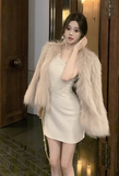 Stylish Sleeveless Creamy White Lace Mini Party Dress