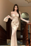 Gorgeous Off - Shoulder Ivory Lace Mermaid Maxi Dress