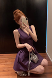 Charming Sleeveless Plum - colored A - line Short Party Dress