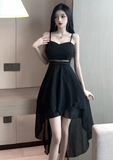 Elegant Sweetheart - Neck Black Mesh - Paneled Party Dress