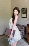 Charming Sleeveless Ruffled Mini Dress in Creamy Hue