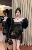 Stylish Strapless Lace Mini Dress with Asymmetric Ruching