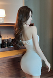 Charming Blush Strapless Mini Dress with Ruffle and Flower Accents