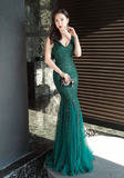 Elegant temperament, fishtail sequined sexy dress