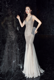 Elegant temperament, fishtail sequined sexy dress