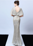 Polyester silk tassel beaded fishtail elegant temperament dress