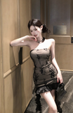 Stylish Strapless Dress with Floral Lace and Ruffled Hem