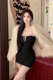 Stylish Shiny Embellished White Bodycon Party Dress