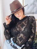 White Lace Scalloped Edges Blouse