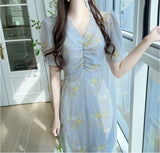 Light Flower Chest Shirred Jelly Bean Dress