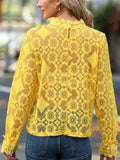 White Lace Scalloped Edges Blouse