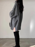 Long Sleeve Split Turtle Neck Oversized Sweater