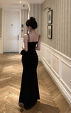 Elegant Black Mermaid Gown with Studded Straps