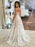 Bling Bling Tulle Sweetheart A-Line Wedding Dress with Slit